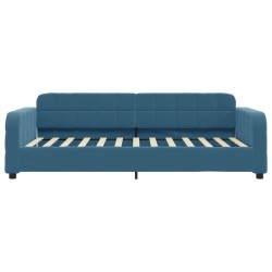 vidaXL Divano Letto con Materasso Blu 80x200 cm in Velluto