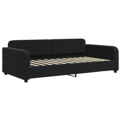 vidaXL Divano Letto con Materasso Nero 100x200 cm in Velluto