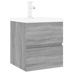    Mobile Bagno e Lavabo Integrato Grigio Sonoma Legno ingegnerizzato