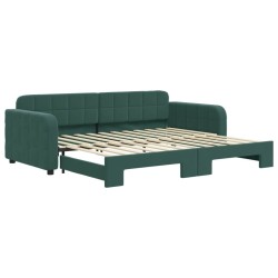 vidaXL Divano Letto con Letto Estraibile Verde Scuro 90x200cm Velluto