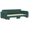 vidaXL Divano Letto con Letto Estraibile Verde Scuro 90x200cm Velluto