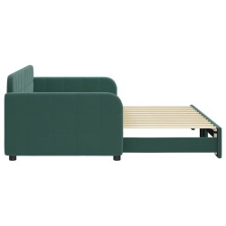 vidaXL Divano Letto con Letto Estraibile Verde Scuro 90x200cm Velluto