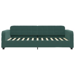 vidaXL Divano Letto con Letto Estraibile Verde Scuro 90x200cm Velluto