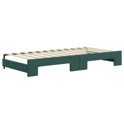 vidaXL Divano Letto con Letto Estraibile Verde Scuro 90x200cm Velluto