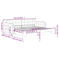 vidaXL Divano Letto con Letto Estraibile Verde Scuro 90x200cm Velluto