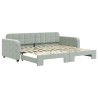 vidaXL Divano Letto con Letto Estraibile Grigio Chiaro 90x200 Velluto