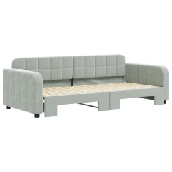 vidaXL Divano Letto con Letto Estraibile Grigio Chiaro 90x200 Velluto