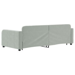 vidaXL Divano Letto con Letto Estraibile Grigio Chiaro 90x200 Velluto