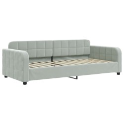 vidaXL Divano Letto con Letto Estraibile Grigio Chiaro 90x200 Velluto