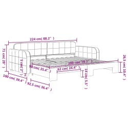 vidaXL Divano Letto con Letto Estraibile Grigio Chiaro 90x200 Velluto