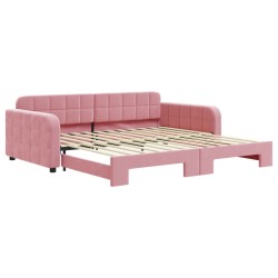 vidaXL Divano Letto con Letto Estraibile Rosa 100x200 cm in Velluto