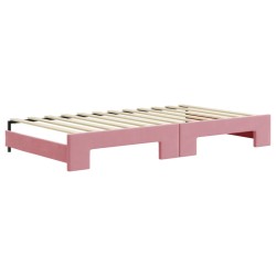 vidaXL Divano Letto con Letto Estraibile Rosa 100x200 cm in Velluto