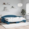 vidaXL Divano Letto Estraibile con Materassi Blu 80x200 cm Velluto