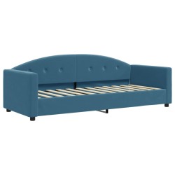 vidaXL Divano Letto Estraibile con Materassi Blu 80x200 cm Velluto