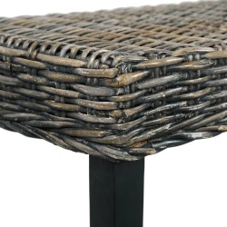 vidaXL Panca 160 cm Nera in Rattan Naturale Kubu e Massello di Mango