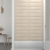 vidaXL Pannelli Murali 12 pz Crema 60x15 cm Velluto 1,08 m²