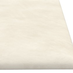 vidaXL Pannelli Murali 12 pz Crema 60x15 cm Velluto 1,08 m²