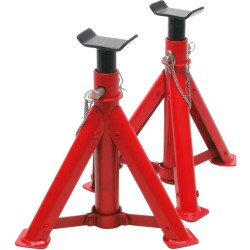 Carpoint Set Cric a Carrello e 2 Supporti Asse 2000 kg Rosso