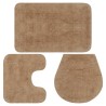    Set Tappetini per Bagno 3 pz in Tessuto Beige