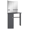    Tavolino da Trucco Angolare con LED Grigio 111x54x141,5 cm