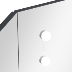    Tavolino da Trucco Angolare con LED Grigio 111x54x141,5 cm