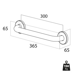 Tiger Maniglione di Sicurezza Libra 30 cm Cromato 1330030346