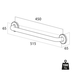 Tiger Maniglione di Sicurezza Libra 45 cm Cromato 1330230346