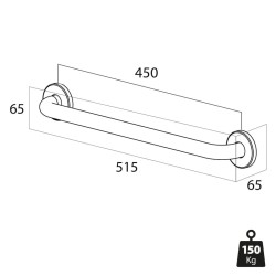 Tiger Maniglione di Sicurezza Libra 45 cm Argentato 1330230946