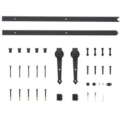    Kit di Binari per Porte Scorrevoli 183 cm Acciaio Nero