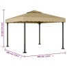    Gazebo Tortora 3x3 m Alluminio e Acciaio