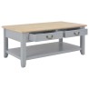 Tavolino Salotto Grigio 100x50x41,5 cm Legno Massello Paulownia