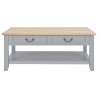 Tavolino Salotto Grigio 100x50x41,5 cm Legno Massello Paulownia