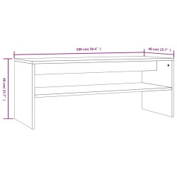    Tavolino da Salotto Rovere Fumo 100x40x40 cm Legno ingegnerizzato