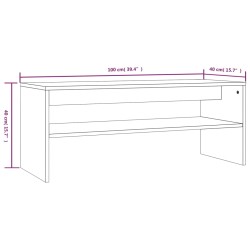    Tavolino da Salotto Grigio Sonoma 100x40x40cm Legno ingegnerizzato