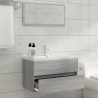    Set Mobili da Bagno 2 pz Grigio Sonoma in Legno Ingegnerizzato