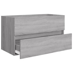    Set Mobili da Bagno 2 pz Grigio Sonoma in Legno Ingegnerizzato