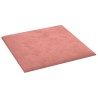 vidaXL Pannelli Murali 12 pz Rosa 30x30 cm Velluto 1,08 m²