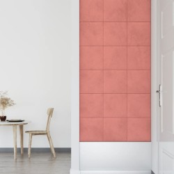 vidaXL Pannelli Murali 12 pz Rosa 30x30 cm Velluto 1,08 m²