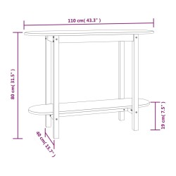    Tavolo Consolle 110x40x80 cm in Legno Massello di Pino