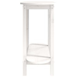    Tavolo Consolle Bianco 110x40x80 cm in Legno Massello di Pino