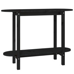    Tavolo Consolle Nero 110x40x80 cm in Legno Massello di Pino