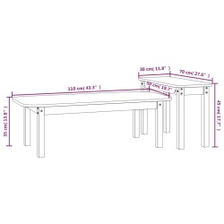    Set Tavolini da Salotto 2 pz Bianco in Legno Massello di Pino