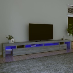 vidaXL Mobile Porta TV con Luci LED Grigio Sonoma 290x36,5x40 cm