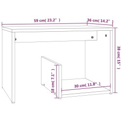    Tavolino Rovere Fumo 59x36x38 cm in Legno Ingegnerizzato