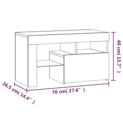 vidaXL Comodini 2 pz con Luci LED Grigio Sonoma 70x36,5x40 cm