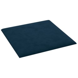 vidaXL Pannelli Murali 12 pz Blu 30x30 cm Velluto 1,08 m²