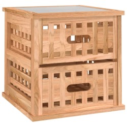    Comodini 2 pz 34x34x34 cm in Legno Massello di Noce