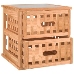    Comodini 2 pz 34x34x34 cm in Legno Massello di Noce