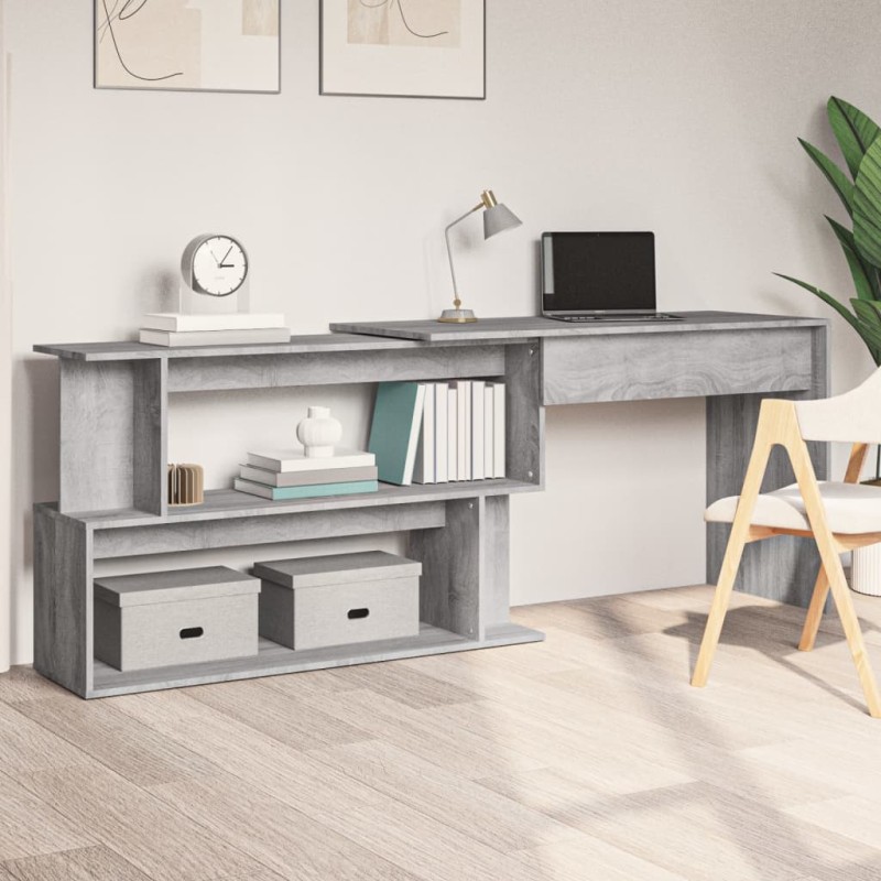    Scrivania Angolare Grigio Sonoma 200x50x76 cm Legno ingegnerizzato