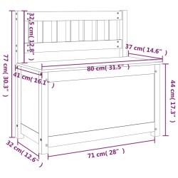    Panca 80x41x77 cm in Legno Massello di Pino